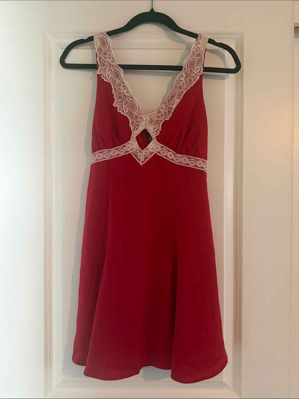 Red Lace-Trim Dress